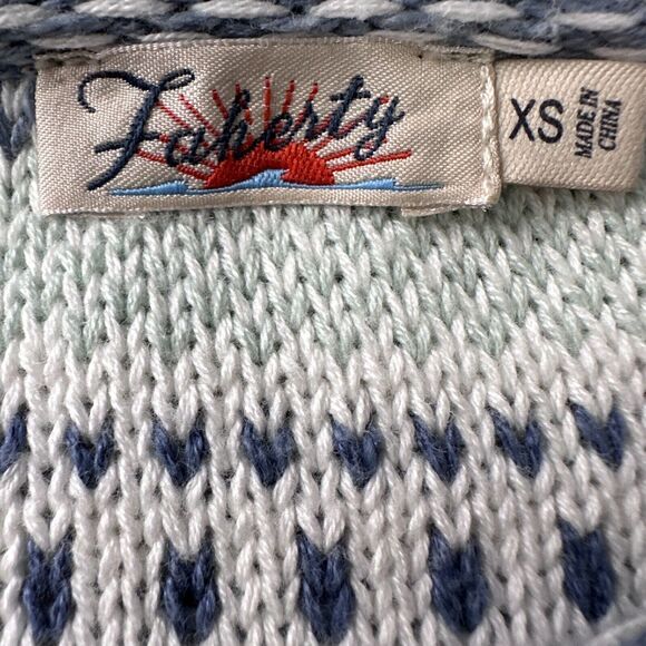 Faherty High Tide Sweater Women's XS Todos Santos Blue Pink Relaxed Fit Stripe - Picture 5 of 9
